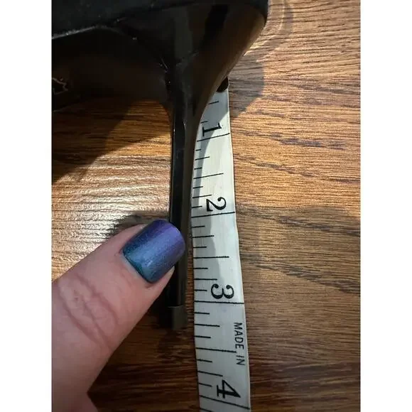 Schutz Alicia Suede Leather Slingback Pumps Black Women’s Size 6B Heels Chic - Picture 10 of 13